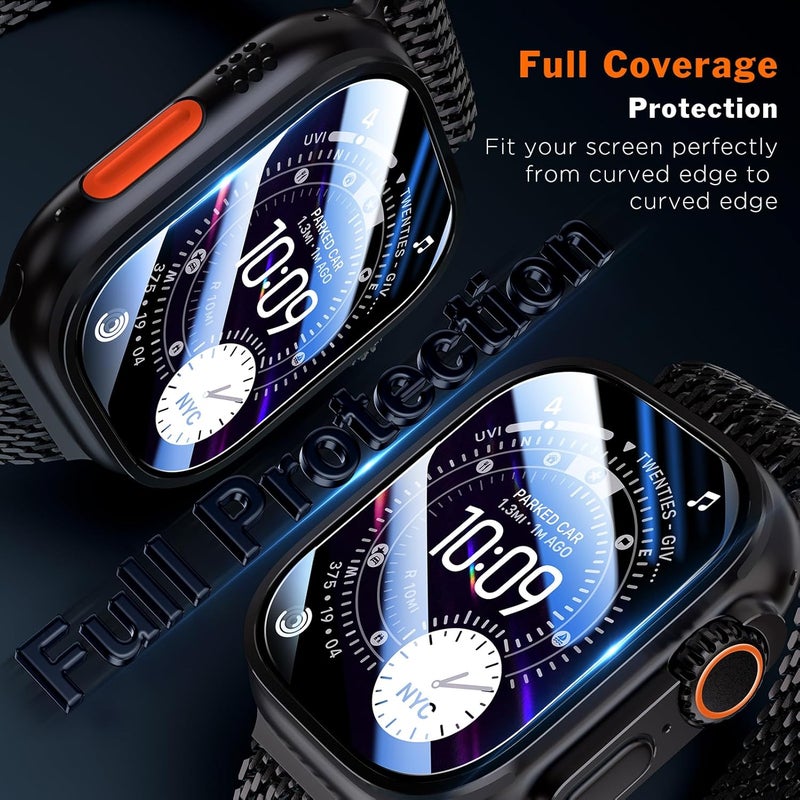 LK 3 Pack for Apple Watch Ultra 3 Screen Protector 49mm [Zero-Fault] HD Top 9H Tempered Glass Apple Watch Ultra / Ultra 2 Screen Protector 49mm with Auto-alignment Installation Frame, Anti-Scratchch - Image 5